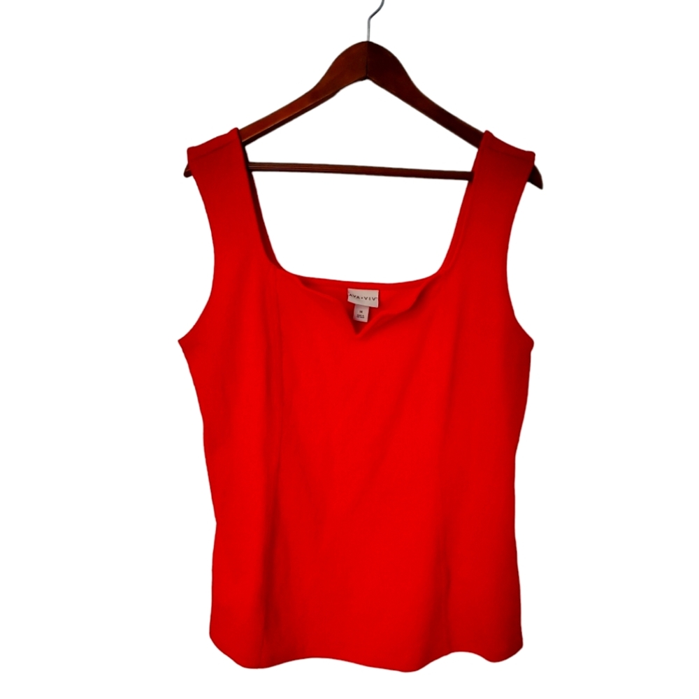 44. AVA & VIV Women's Bright Orange Tanktop With Structure Seams Size 1X
